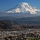 Mount Rainier Looms over the Puyallup Valley, Washington. It’s the third most dangerous volcano in the United States, according to a new USGS report.